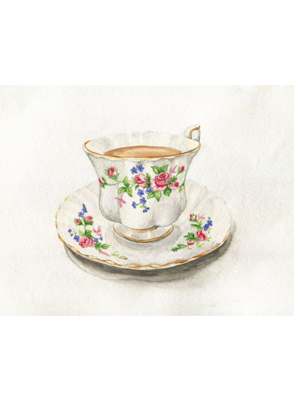 Cup Of Tea White Print 8x10
