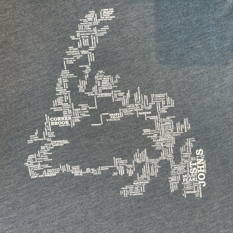 NFLD Place Names Map T-Shirt