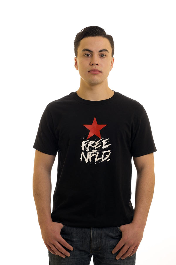 Men's Black T-Shirt Free Newfoundland | Newfoundland | Johnny Ruth