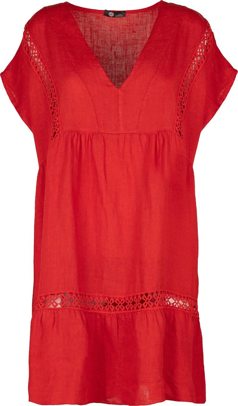 V-Neck Eyelet Dress