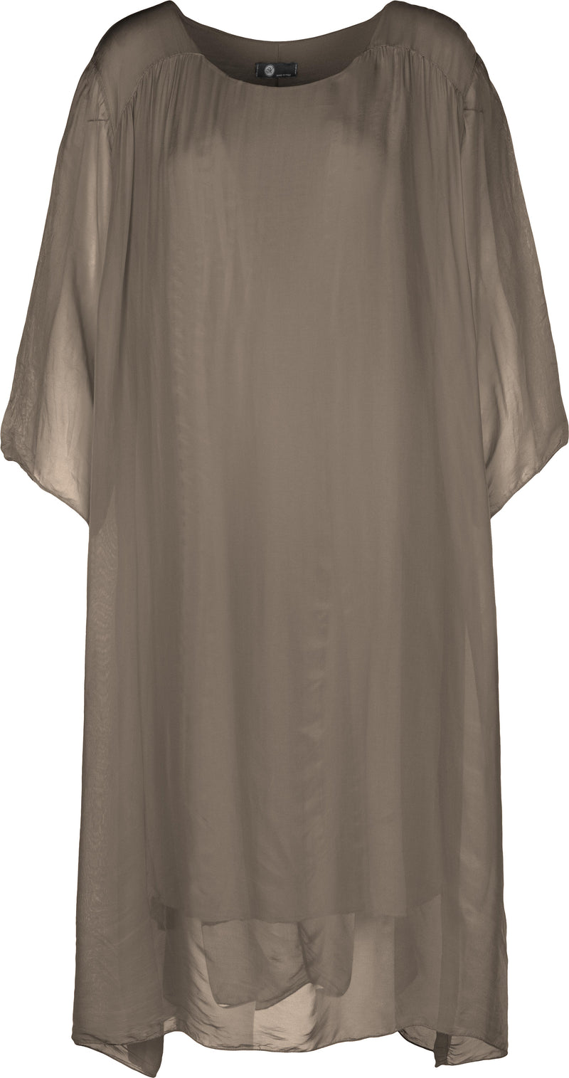Silky 3/4 Sleeve Lined Dress