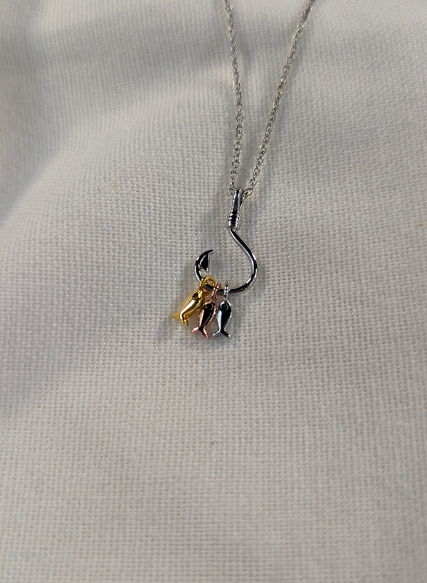 Three Fishes (Tri-Color) Necklace