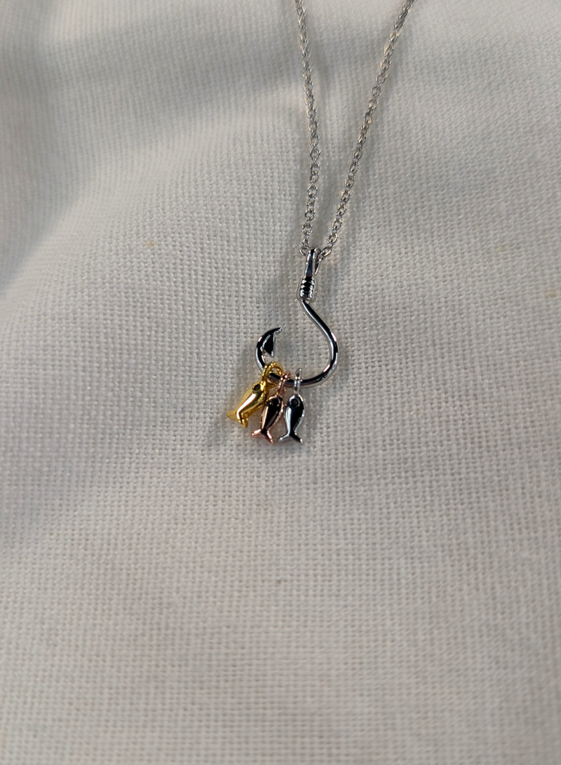 Three Fishes (Tri-Color) Necklace