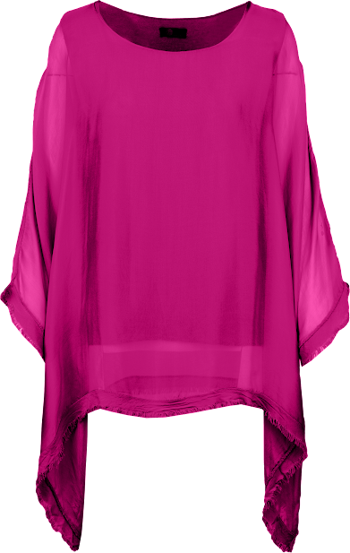 Silky Top with Frayed Edge
