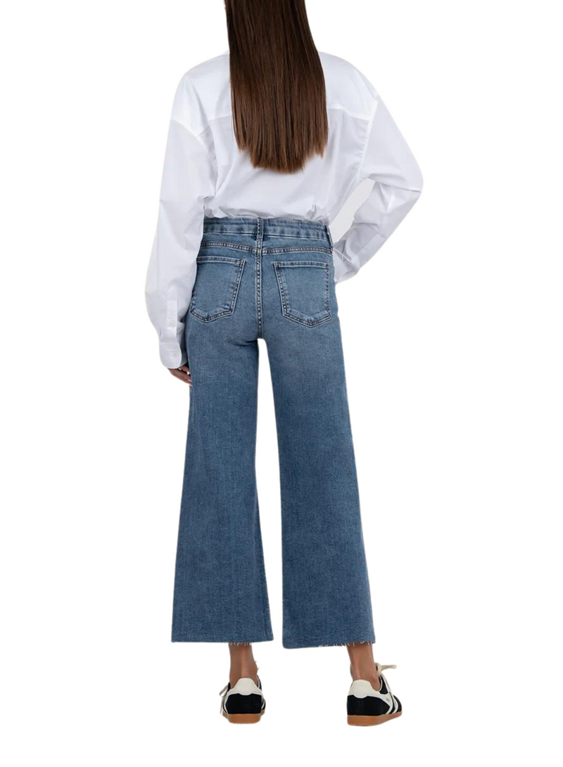 Meg High Rise Fab Ab Wide Leg Raw Hem