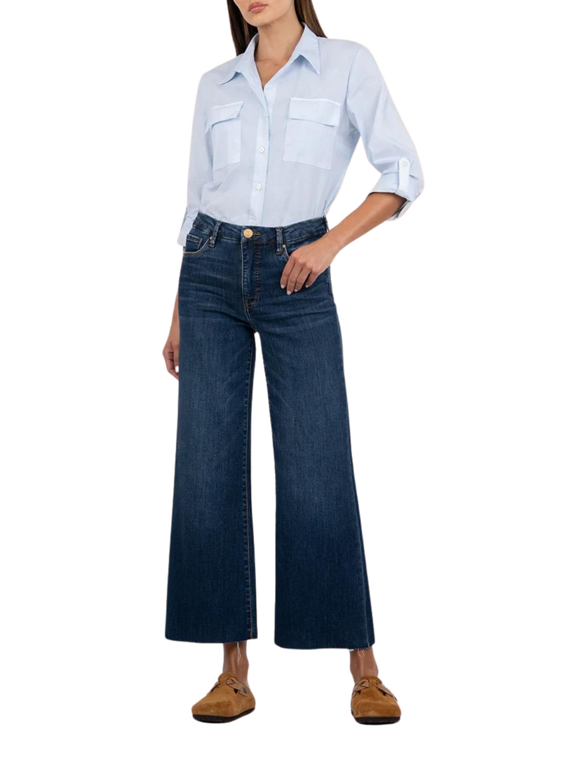 Meg High Rise Fab Ab Wide Leg Raw Hem