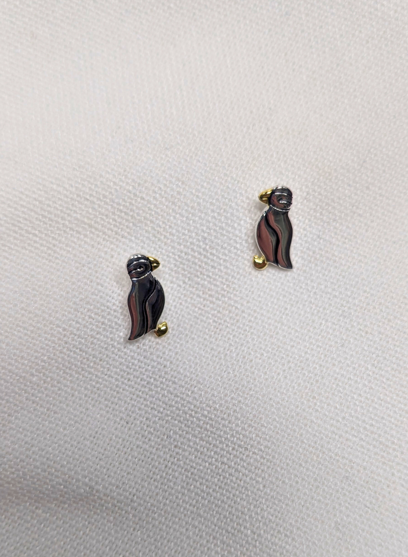 Stud Puffin Earrings
