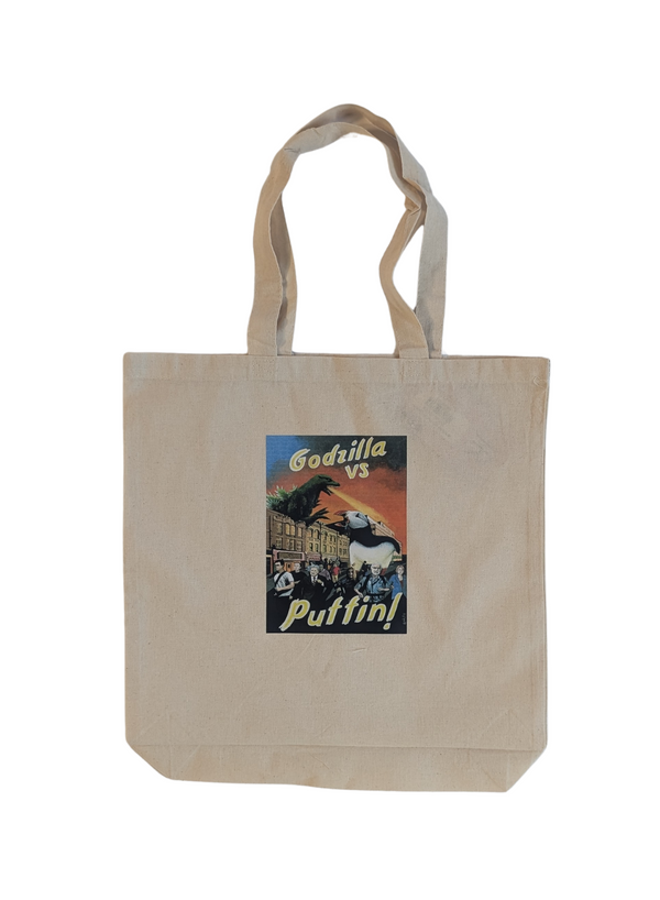 Godzilla VS Puffin Tote Bag