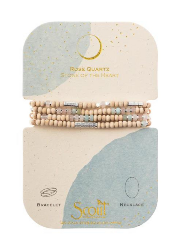 Wood, Stone & Metal Wrap Bracelet/Necklace