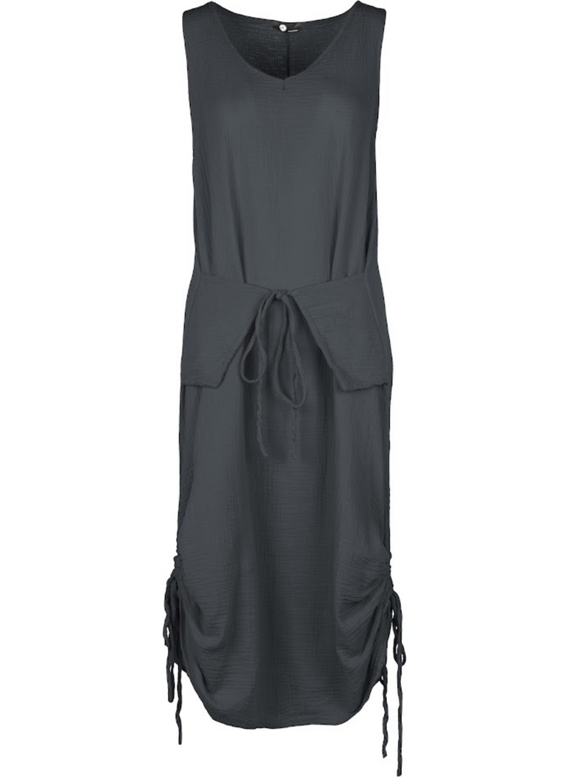 Sleeveless Dress with Side Belt