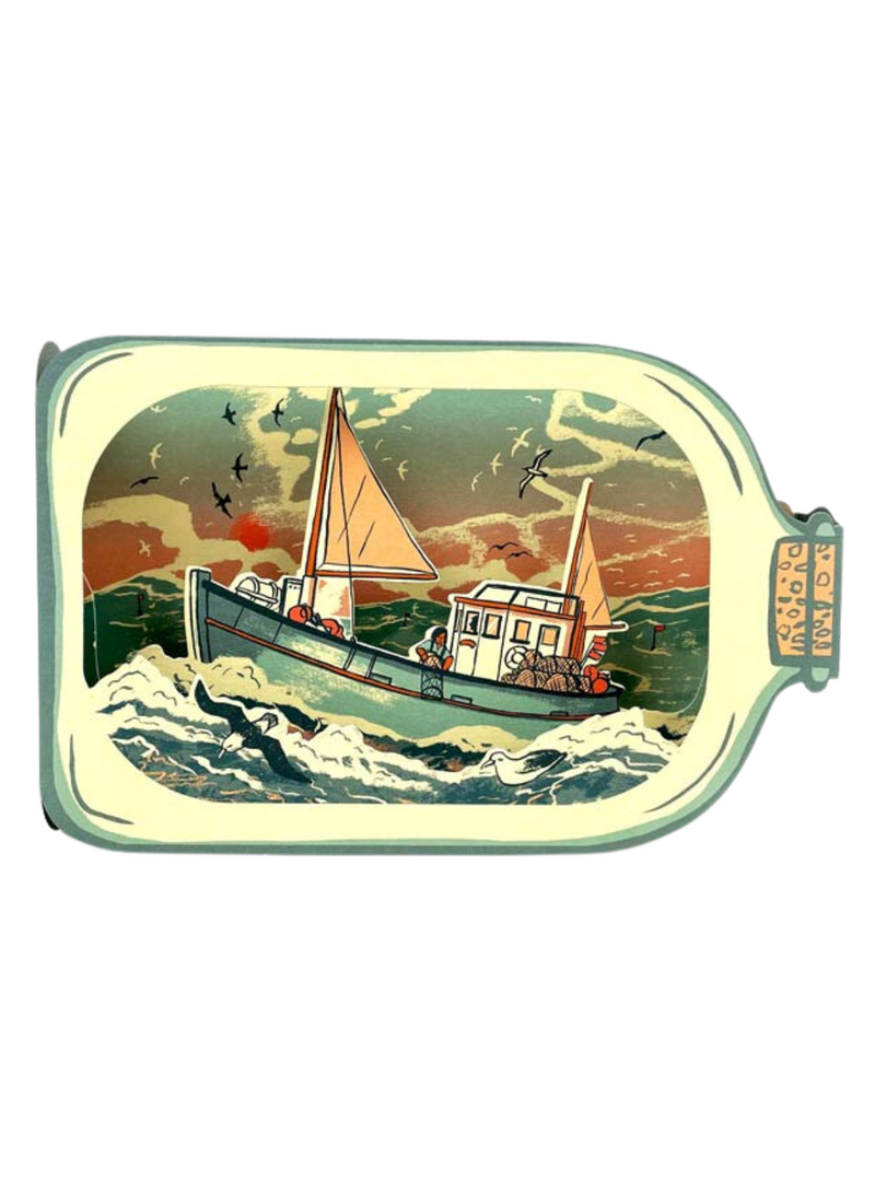 Fishing Boat in a Bottle Card