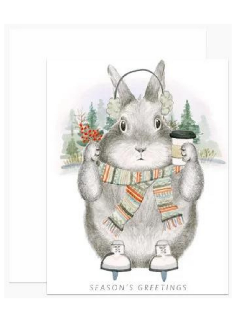 Ice Skating Bunny Card