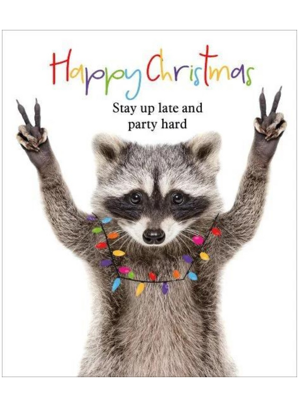Raccoon Christmas Card