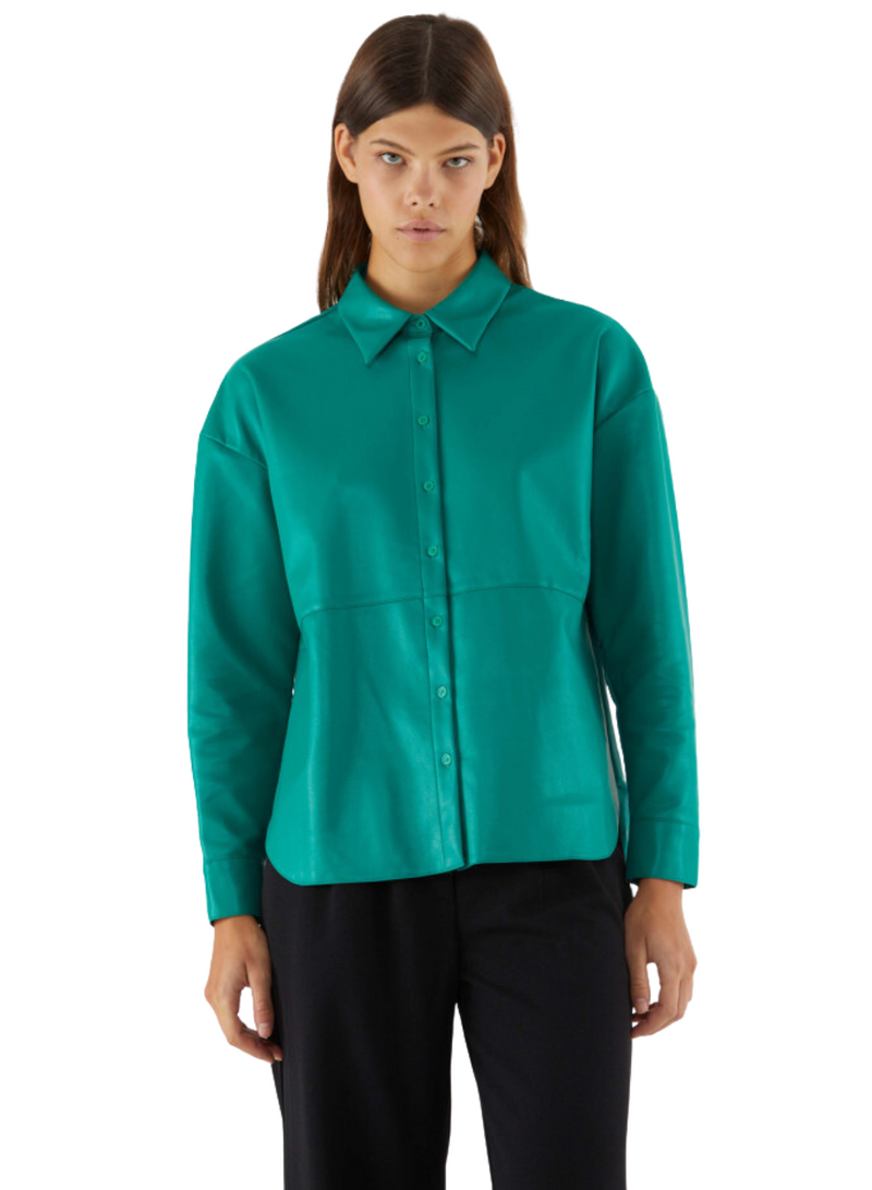 Pleather Shirt Jacket