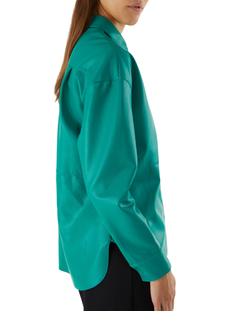 Pleather Shirt Jacket