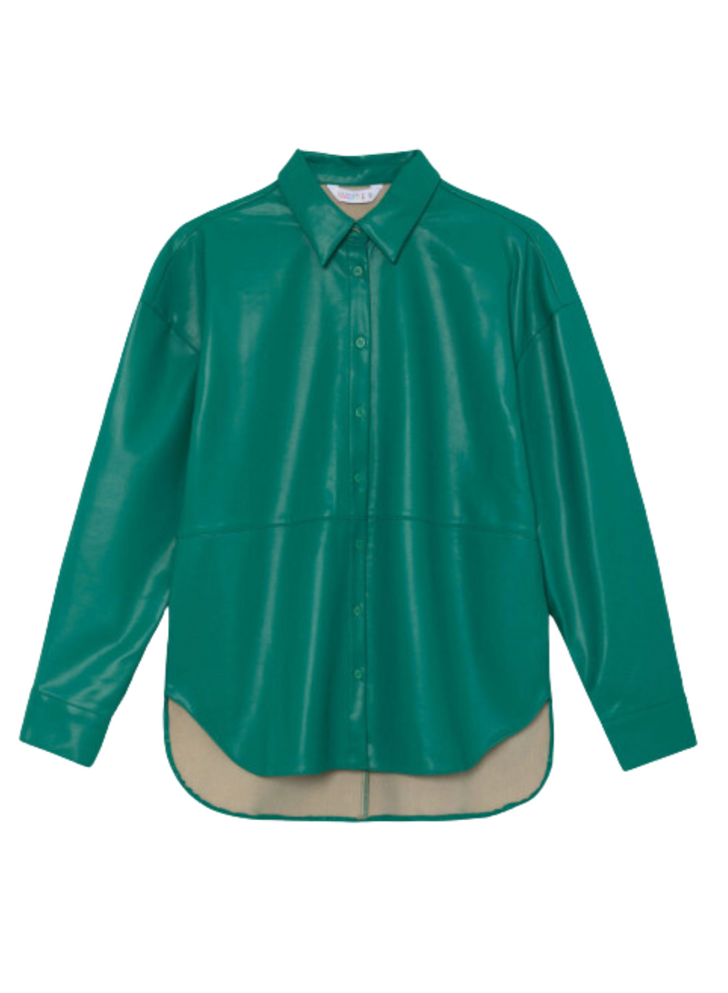 Pleather Shirt Jacket