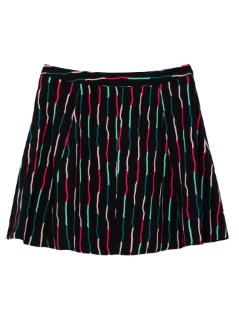 Black Striped Print Skirt