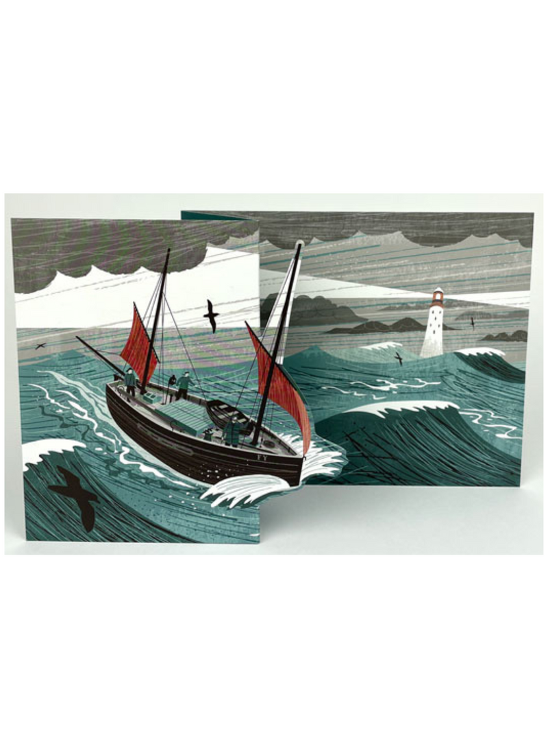 Lugger in a Storm Card