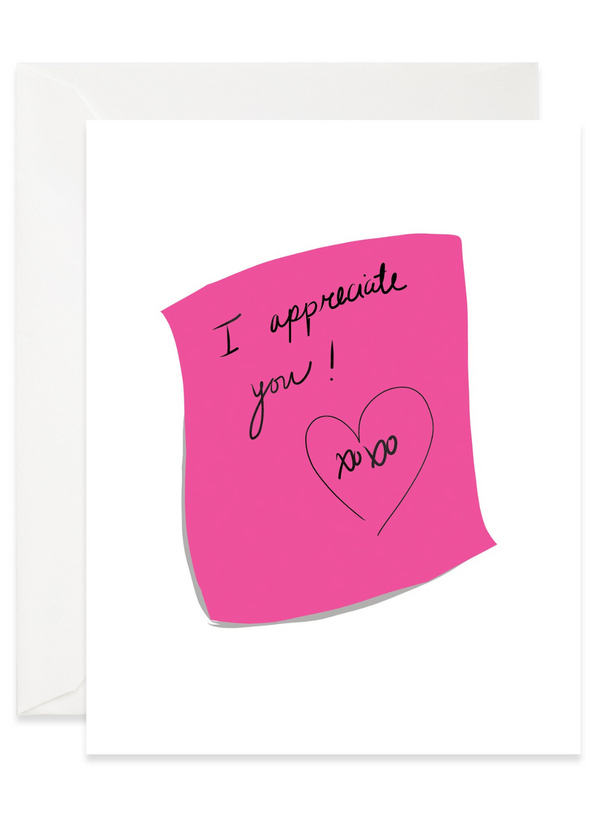 Post It Appreciation Card