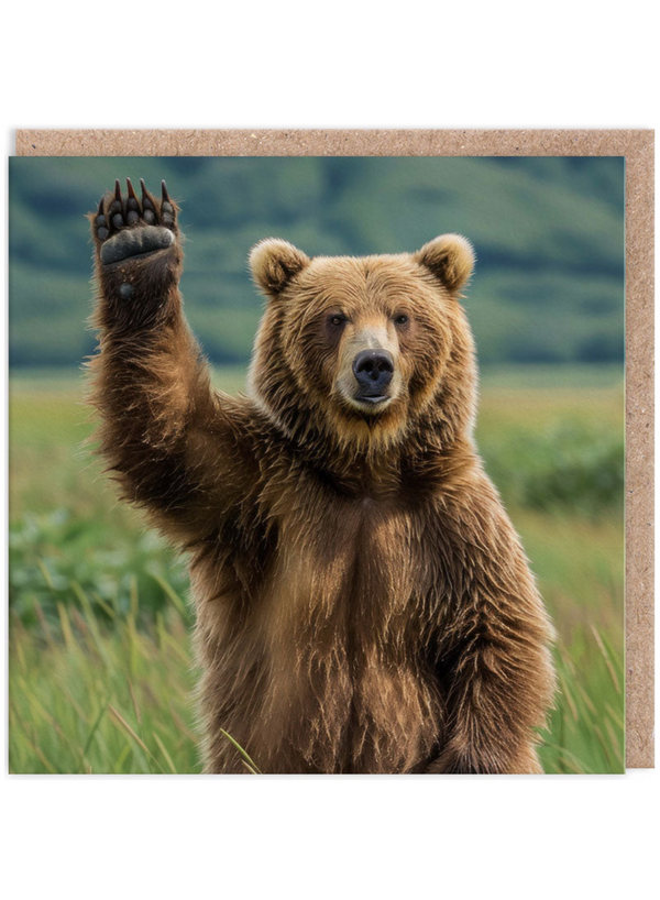 Waving Bear Card