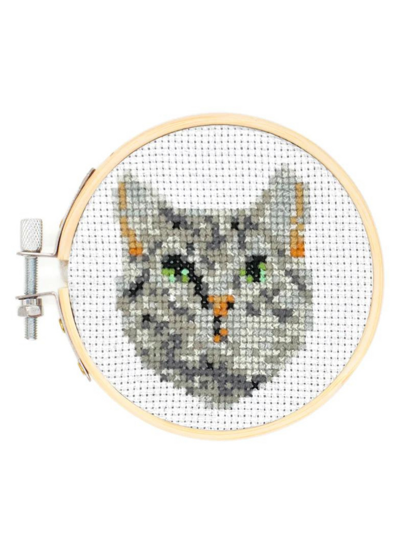 Mini Cross Stitch Embroidery Kit - Cat