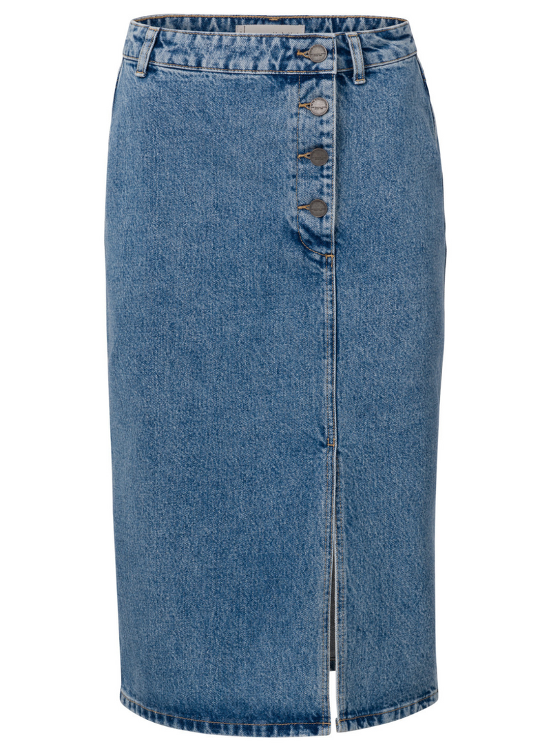 Buttoned Denim Skirt