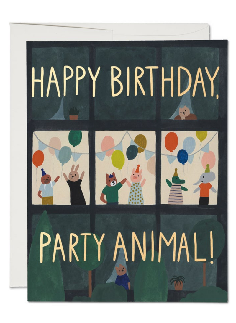 Animal House Foil Birthday Card