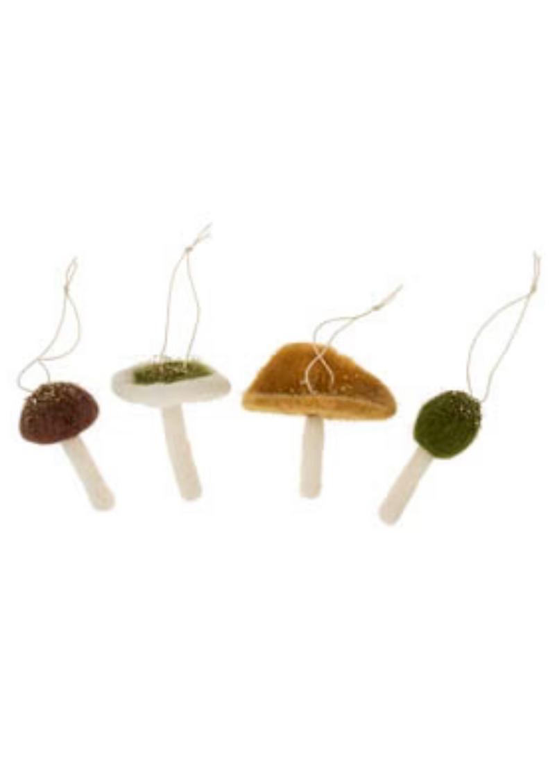 Felt Mushroom Ornaments Small (Set 4)