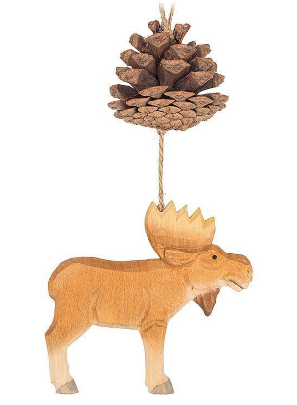 Moose and Pinecone Ornament
