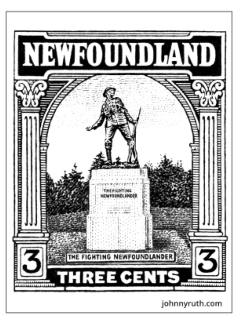 Fighting Newfoundlander Stamp Sticker