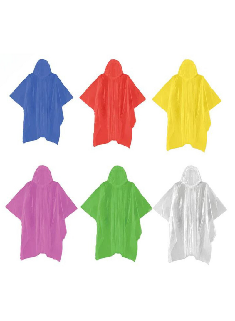 Colored Emergency Rain Ponchos