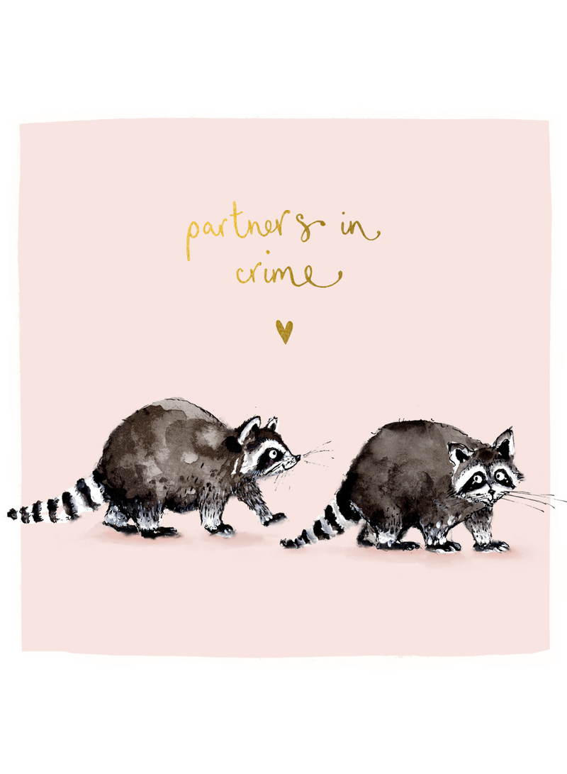 Raccoons Partners in Crime Card