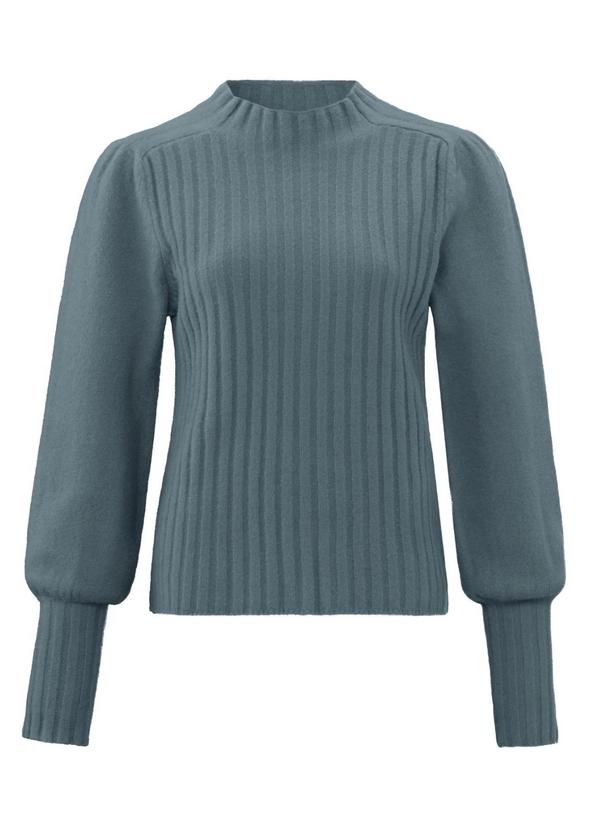 Ribbed Puff Sleeve Sweater