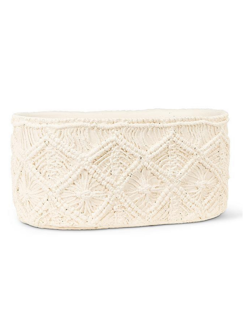 Large Macrame Style Oval Planter