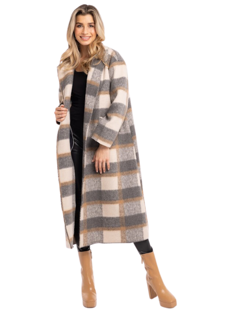 Plaid Wool Coat