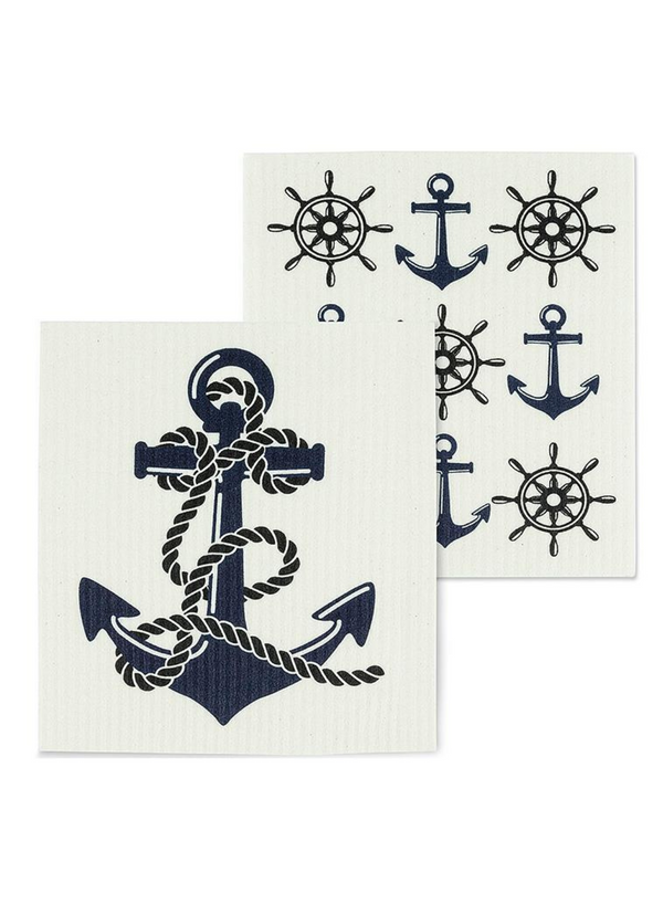 Anchor & Ship Wheel Dishcloths