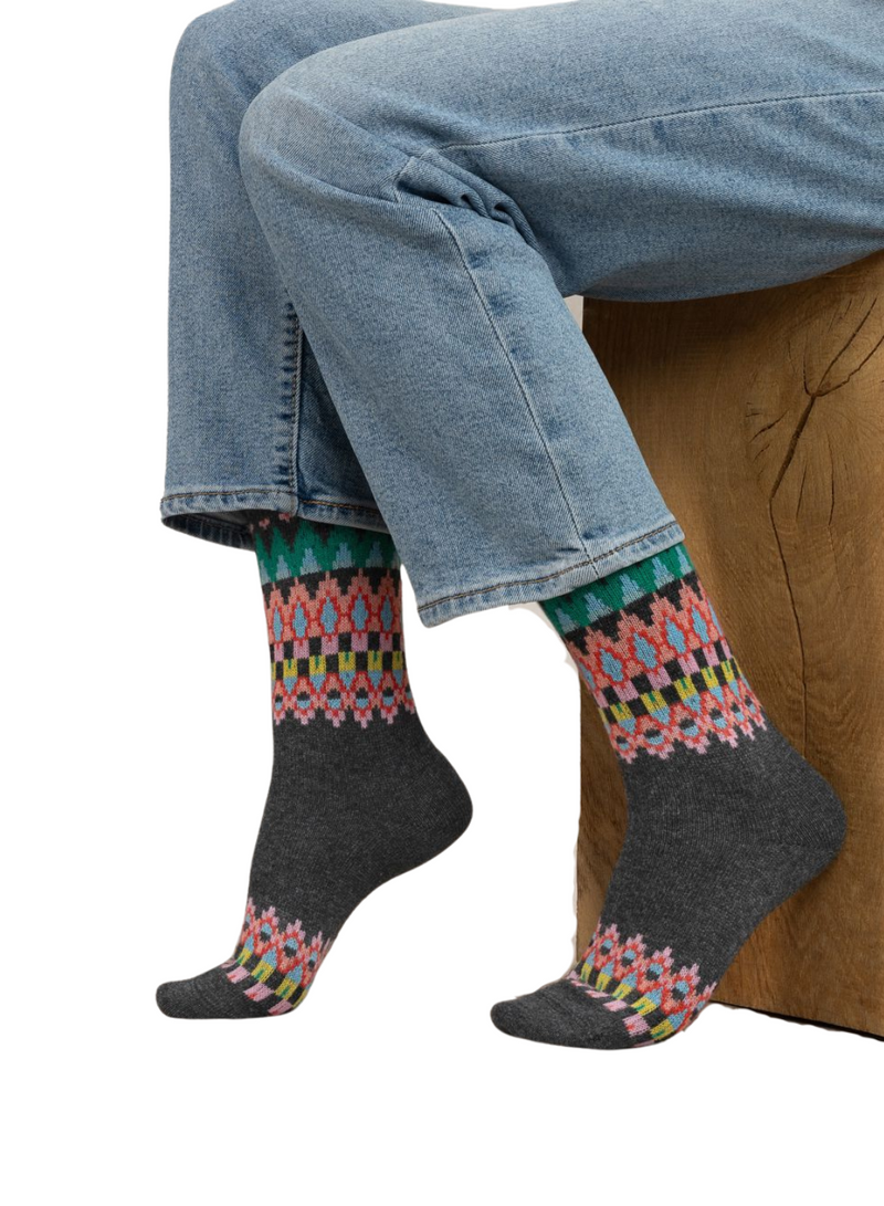Jacquard Pattern Cashmere Socks