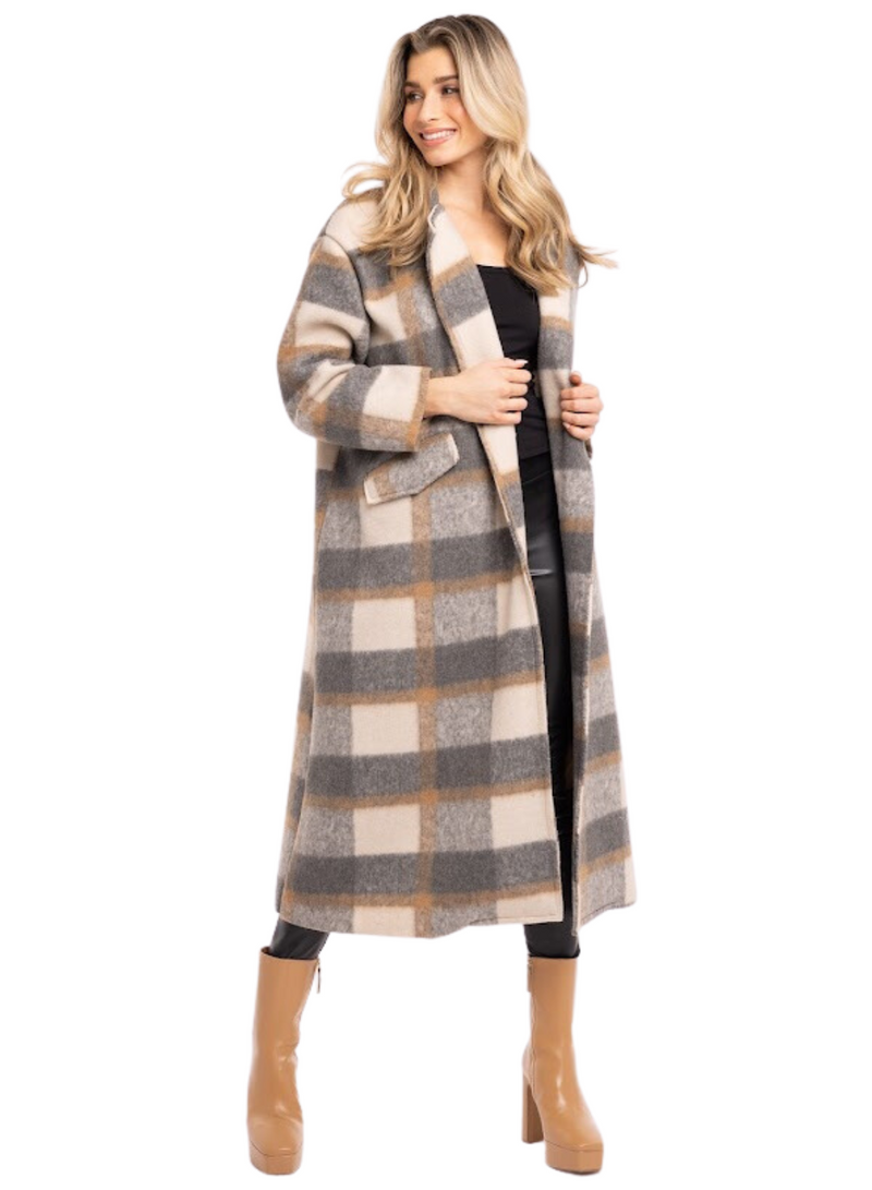 Plaid Wool Coat