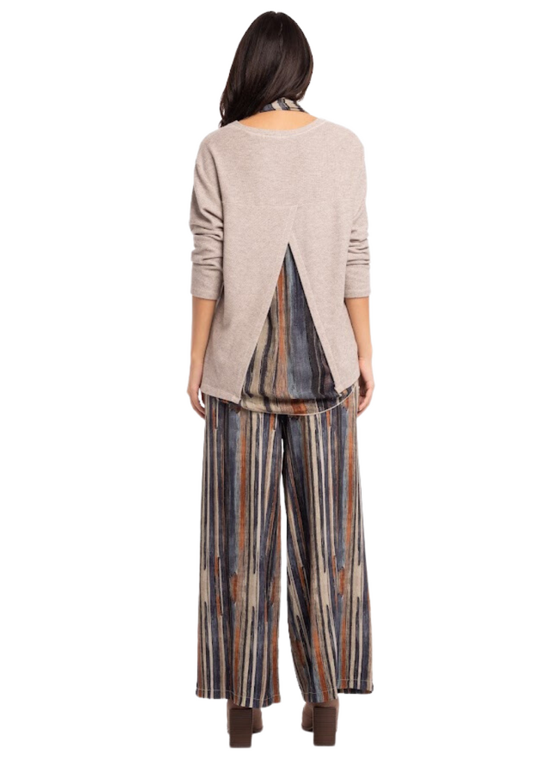 Open Back Sweater with Scarf