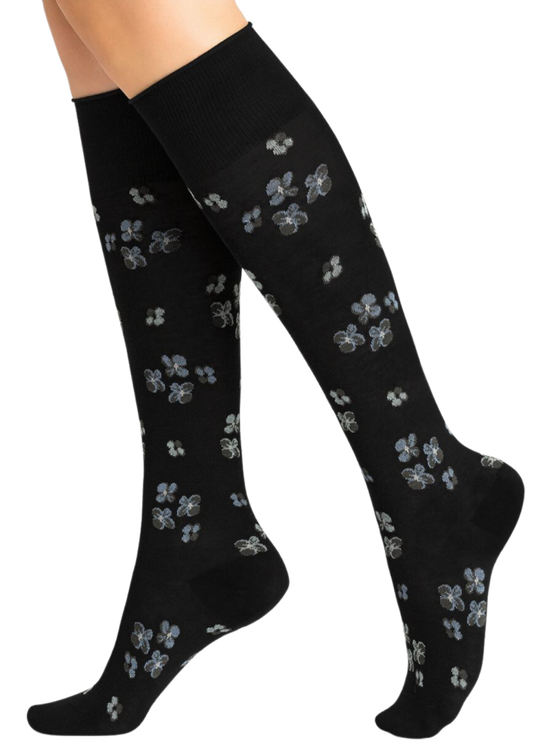 Floral Velvety Knee Socks