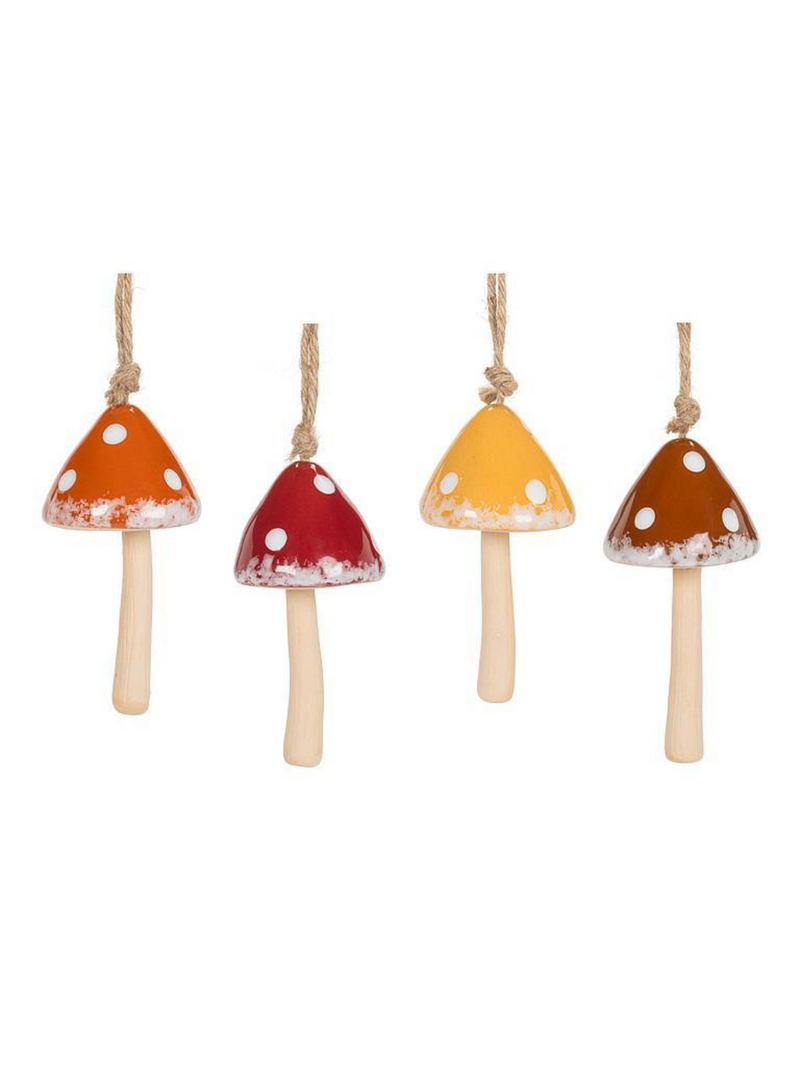 Speckled Mushroom Bell Ornament
