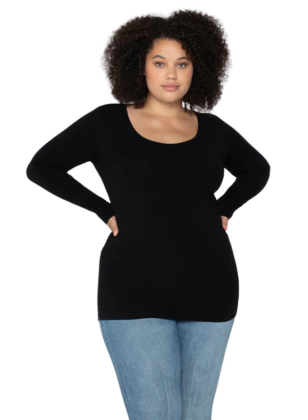 Bamboo Plus Long Sleeve Scoop Neck Top