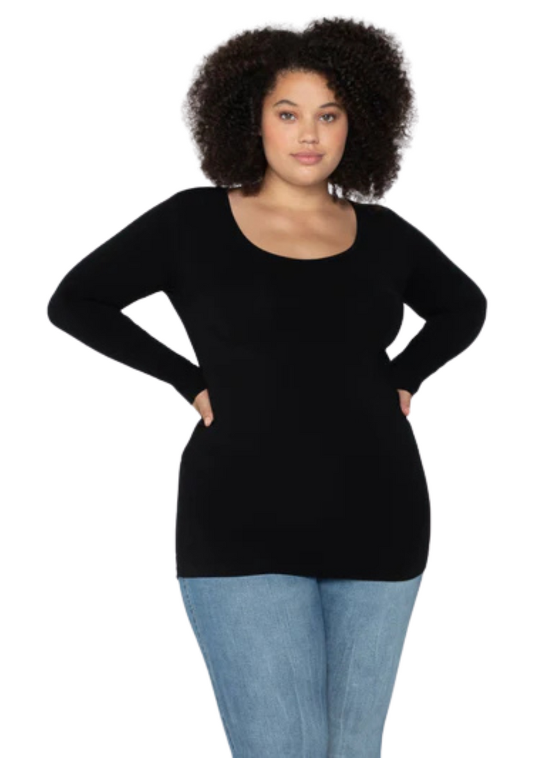 Bamboo Plus Long Sleeve Scoop Neck Top