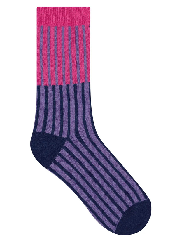 Vertical Stripe Cashmere Socks