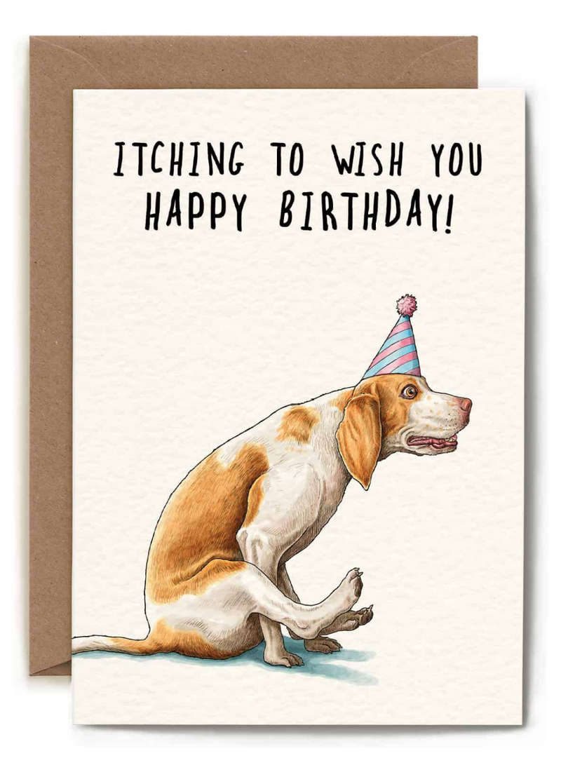 Itching Birthday Card