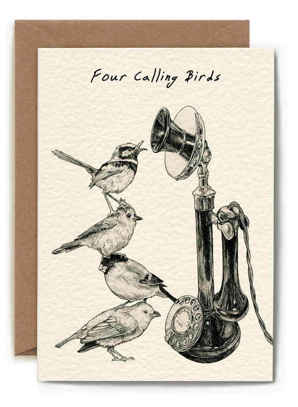 Four Calling Birds Card