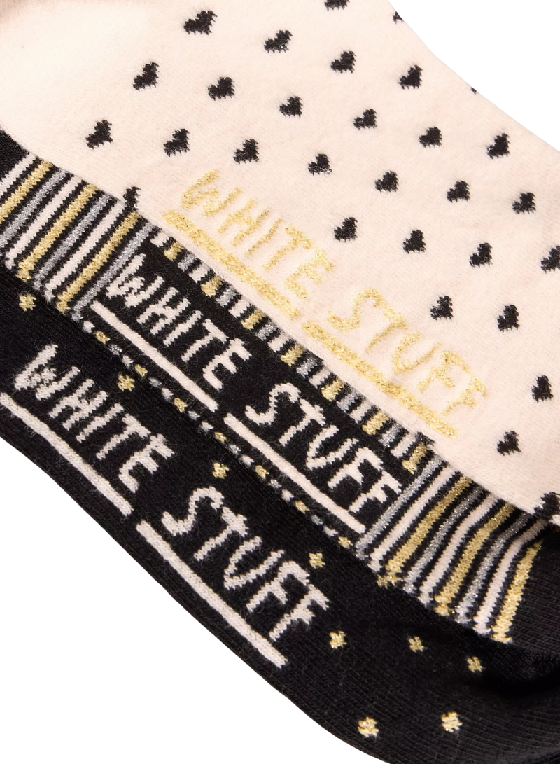 3 Pack Sparkle Ankle Socks