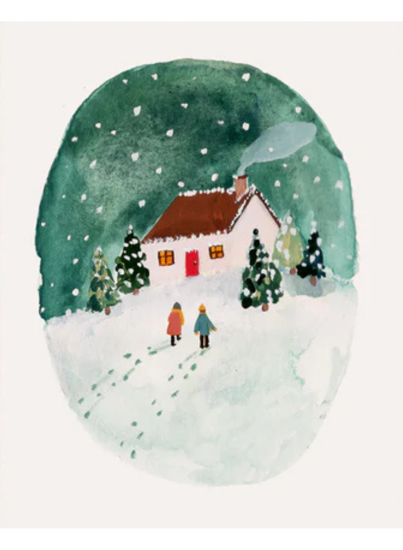 Snowy Winter House Mini Card