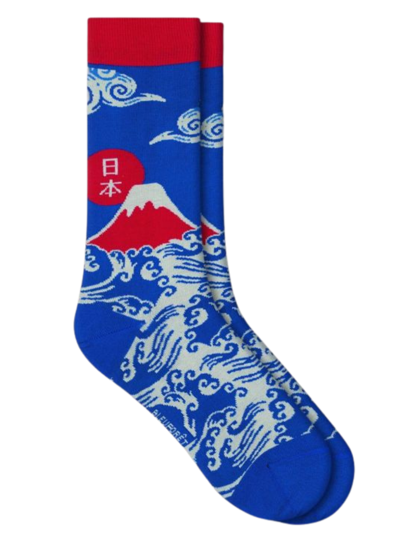 Mount Fuji Print Men's Socks