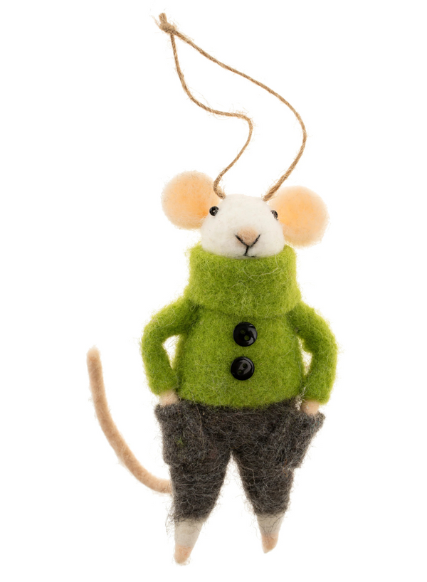 Comfortable Cooper Mouse Holiday Ornament